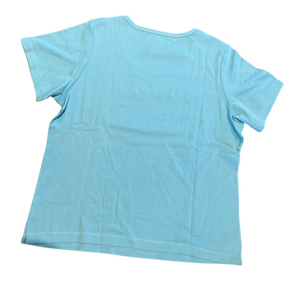 Quacker Factory Light Blue Womens XL T-Shirt with Colorful Lobster Embroidery - Picture 2 of 6